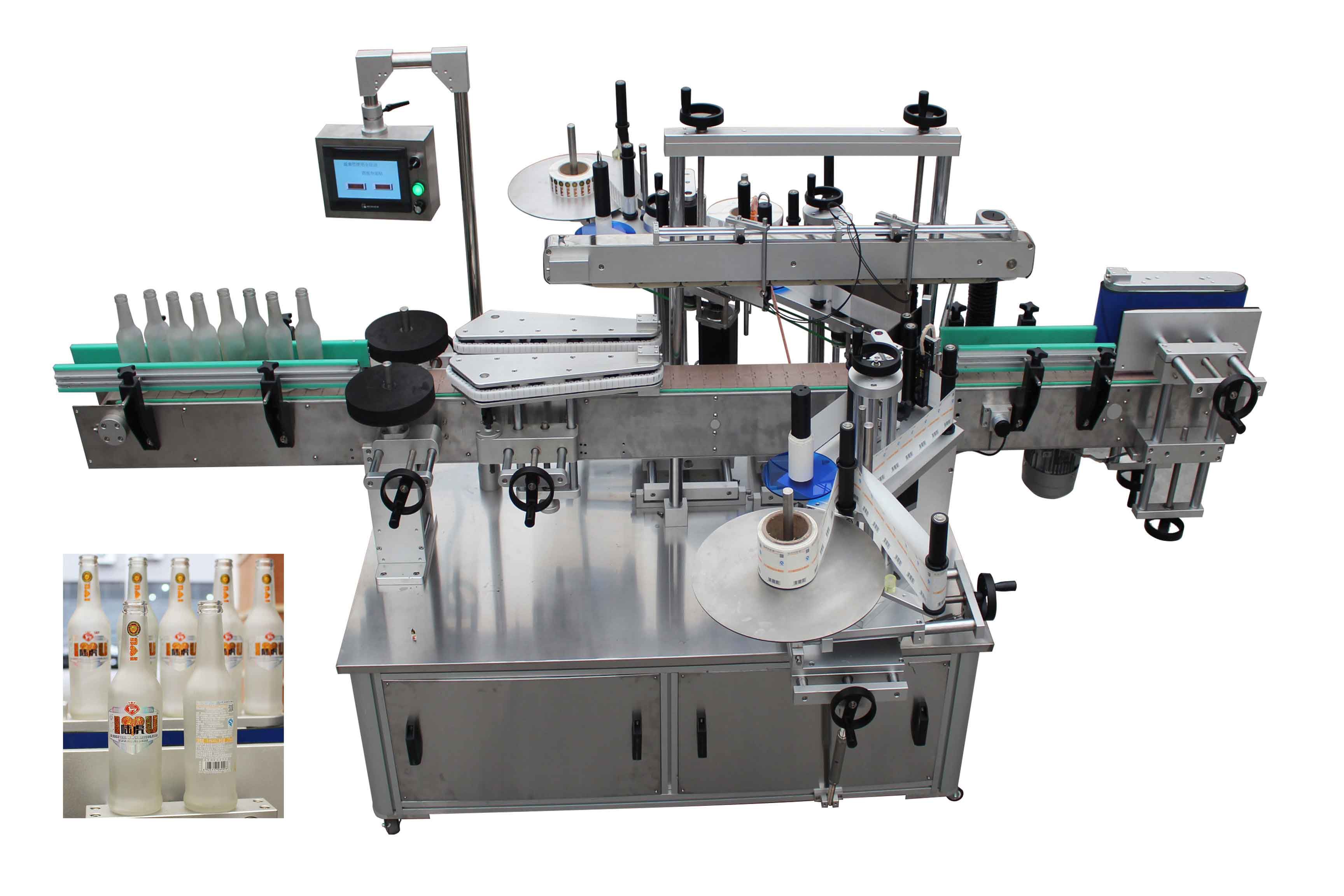 PM690 Automatic 3 labels adhesive labeling machine (for beer bottle and wine Bottle)