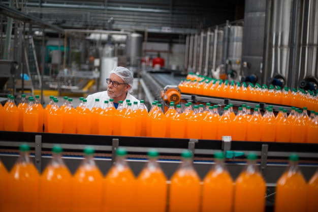 The aerated beverage production line with a high degree of production automation